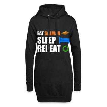 Lachs - Hoodie-Kleid - Schwarz - Vorne