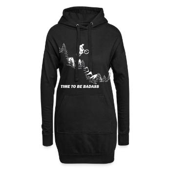 Mountainbike Spruch Biker Downhill - Hoodie-Kleid - Schwarz - Vorne