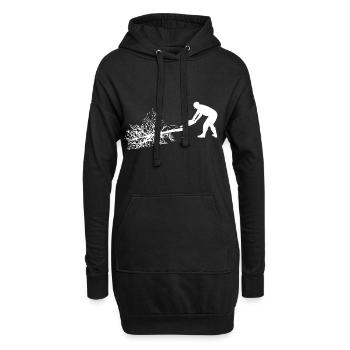 Un ouvrier forestier laisse tomber un arbre - Sweat-shirt à capuche long Femme - noir - Devant