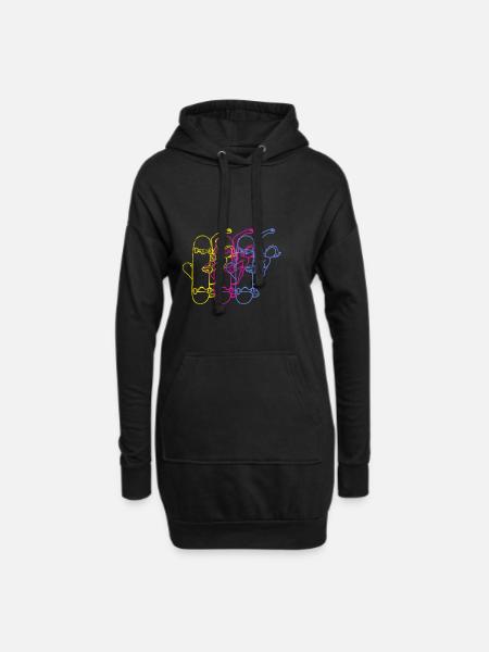 Skateboard - Hoodie-Kleid - Schwarz