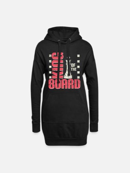 Schach Spruch - Hoodie-Kleid - Schwarz
