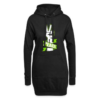 Peace - Hoodie-Kleid - Schwarz - Vorne