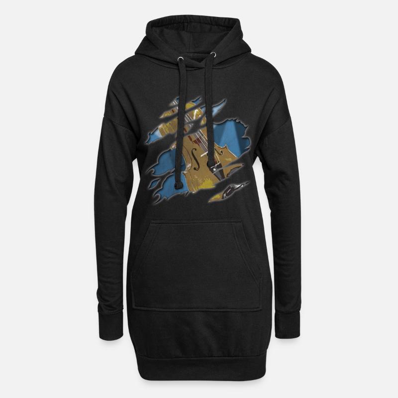 Cello Streichinstrument - Hoodie-Kleid - Schwarz