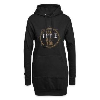 Kaffee Koffein Geschenkidee - Hoodie-Kleid - Schwarz - Vorne