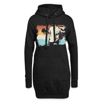 Bauer Kuh Bauernhof - Hoodie-Kleid - Schwarz - Vorne