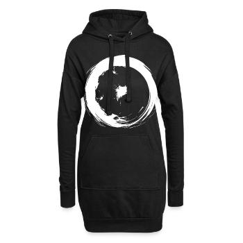 Symboles astronomiques symbole du soleil design blanc - Sweat-shirt à capuche long Femme - noir - Devant