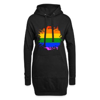 LGBT Spot Gay Pride Rainbow CSD - Sweat-shirt à capuche long Femme - noir - Devant