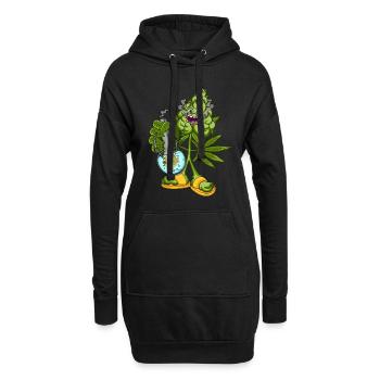 THC Male Cannabis Marijuana CBD - Hoodie Dress - black - Front
