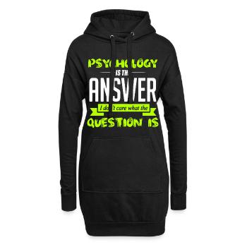 psychologie - Sweat-shirt à capuche long Femme - noir - Devant