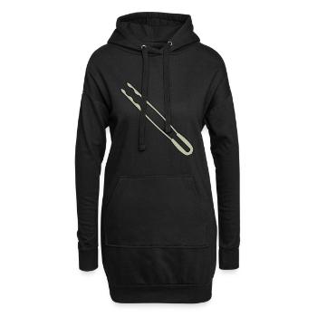 Pinces à griller - Sweat-shirt à capuche long Femme - noir - Devant
