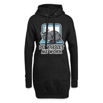 Katze Laptop Computer Let me work Damen Herren - Hoodie-Kleid - Schwarz - Vorne