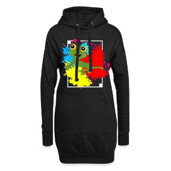 Geko Eidechse Rahmen Geschenk - Hoodie-Kleid - Schwarz - Vorne