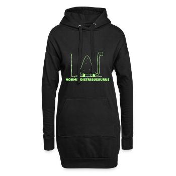 Normaldistribusaurus Normal Distribution I Geschenk - Hoodie-Kleid - Schwarz - Vorne