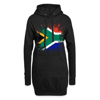 Afrique du Sud drapeau éclaboussures de couleur - Sweat-shirt à capuche long Femme - noir - Devant