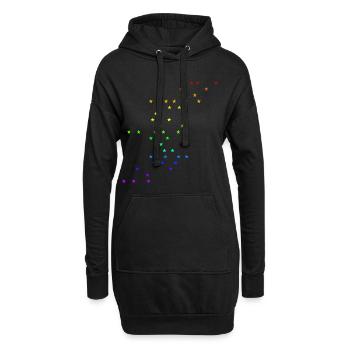 étoiles arc-en-ciel coloré galaxie étoilée Idée cadeau - Sweat-shirt à capuche long Femme - noir - Devant