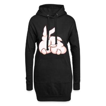 Lapin Lapin Animaux mignons - Sweat-shirt à capuche long Femme - noir - Devant