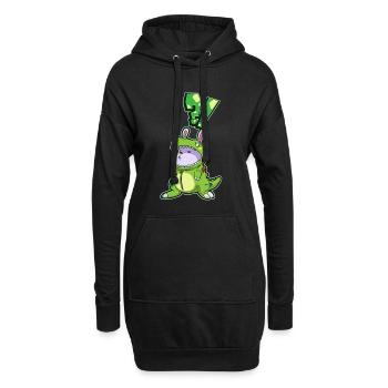 Hasen Kind Geschenk Kaninchen Verkleidung Dino - Hoodie-Kleid - Schwarz - Vorne