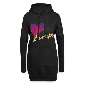 Europe femelle - Sweat-shirt à capuche long Femme - noir - Devant