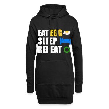 Ei - Hoodie-Kleid - Schwarz - Vorne