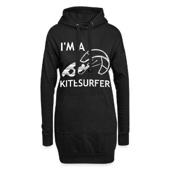 Ich bin ein Kitesurfer - Hoodie-Kleid - Schwarz - Vorne
