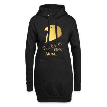 The Eagle flies Alone - Hoodie-Kleid - Schwarz - Vorne
