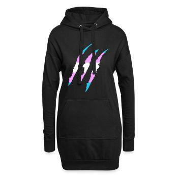 Fierté gay transsexuelle fière géométrie LGBT - Sweat-shirt à capuche long Femme - noir - Devant