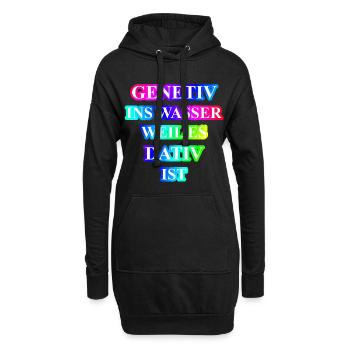 Genetiv ins Wasser Spruch Geschenk Idee lustig - Hoodie-Kleid - Schwarz - Vorne