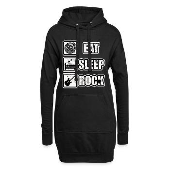 Musique Rock & Roll Skull Guitar Ladies Hommes - Sweat-shirt à capuche long Femme - noir - Devant