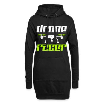 Drohne - Hoodie-Kleid - Schwarz - Vorne