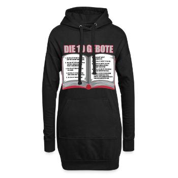 Die 10 Gebote der Bibel christlich und göttlich - Hoodie-Kleid - Schwarz - Vorne