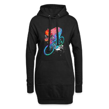 Mountainbike Rad Radeln Radfahren Radsport - Hoodie-Kleid - Schwarz - Vorne