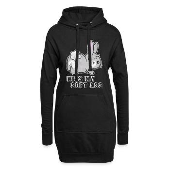 Hase Kaninchen Häschen Niedlichen lustige Tiere - Hoodie-Kleid - Schwarz - Vorne