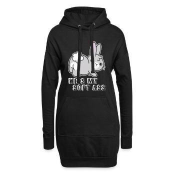 Lustige Niedlichen Tiere Sprüche Hase Häschen - Hoodie-Kleid - Schwarz - Vorne