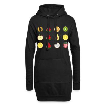 Idée de cadeau estival de fruits d'été melons - Sweat-shirt à capuche long Femme - noir - Devant