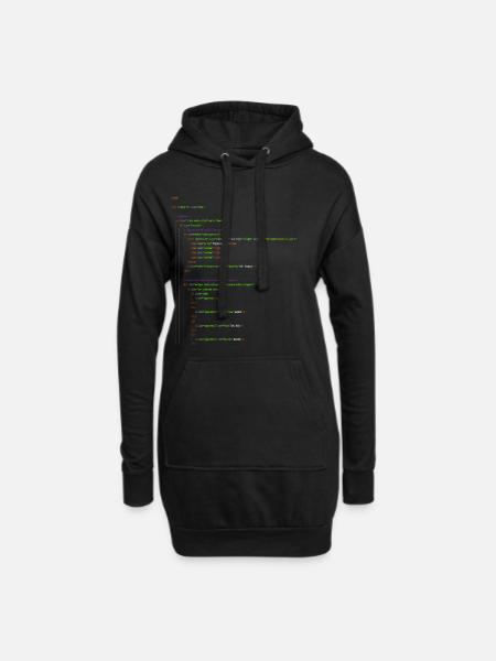 Html Programieren. Homepage Nerd Shirt - Hoodie-Kleid - Schwarz