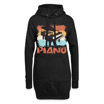 Piano Pianist Klavier Musikschule Musiker - Hoodie-Kleid - Schwarz - Vorne