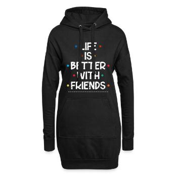 Freund Freunde Freundschaft Geschenk Idee friends - Hoodie-Kleid - Schwarz - Vorne