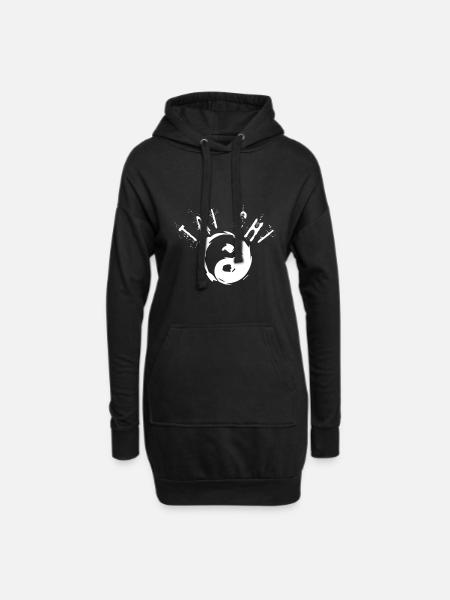 Tai Chi - Tai-Chi - Taichi Chinesische Meditation - Hoodie-Kleid - Schwarz