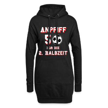50. Geburtstag Fußball - Hoodie-Kleid - Schwarz - Vorne