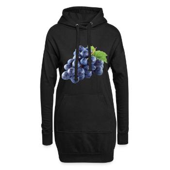 Weintrauben - Hoodie-Kleid - Schwarz - Vorne