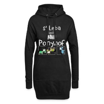 schwäbisch dialekt - s leba isch koin Ponyhof - Hoodie-Kleid - Schwarz - Vorne