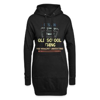 Oldschool old school 90s Geschenkidee nineties - Hoodie-Kleid - Schwarz - Vorne