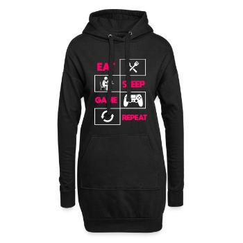 Manger dormir jeu répéter - Sweat-shirt à capuche long Femme - noir - Devant