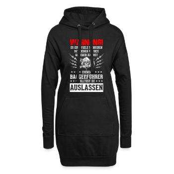 Leg Dich Nicht Mit Diesem Baggerfahrer An - Hoodie-Kleid - Schwarz - Vorne