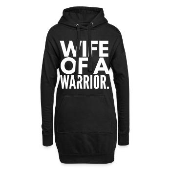 Wife of a Warrior - Sweat-shirt à capuche long Femme - noir - Devant