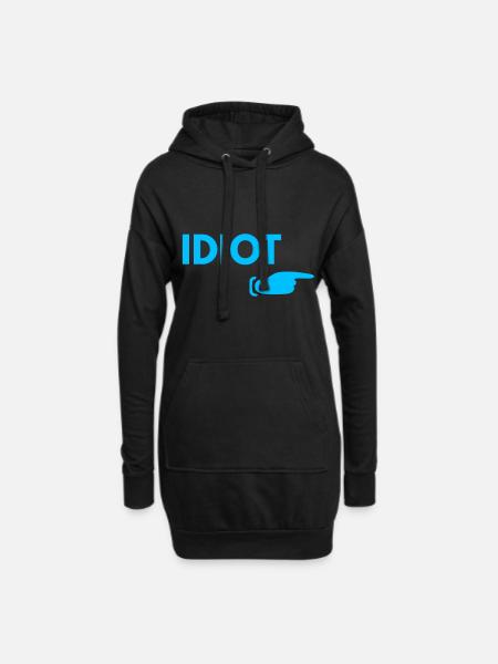 idiot - Hoodie Dress - black