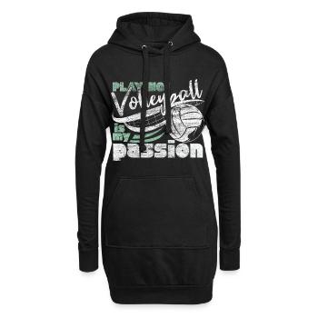 Volleyball Leidenschaft - Hoodie-Kleid - Schwarz - Vorne