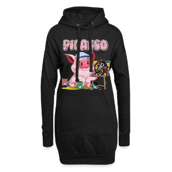 Pigasso comme Picasso - Sweat-shirt à capuche long Femme - noir - Devant