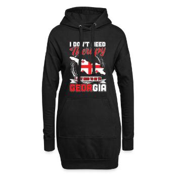 Je n'ai pas besoin de thérapie seulement Géorgie - Sweat-shirt à capuche long Femme - noir - Devant