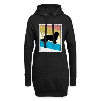 Chien Terre-Neuve - silhouette de chiens vintage rétro - Sweat-shirt à capuche long Femme - noir - Devant